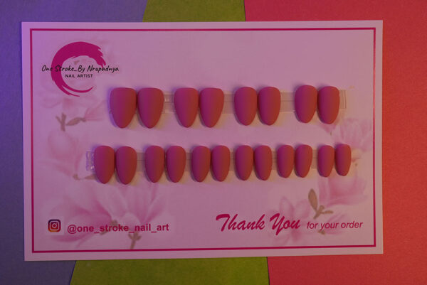 Matte 02- Pink -Medium Almond Shape