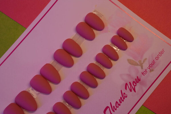 Matte 02- Pink -Medium Almond Shape