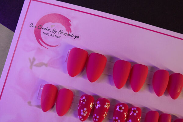 Matte Pink -Medium Almond Shape